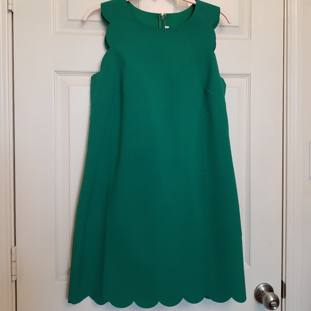 J Crew Green scallop hem dress